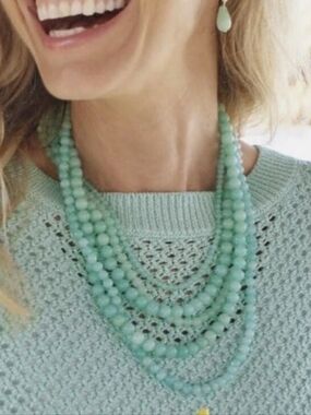Talbots Multi-Strand Mint Bead Necklace